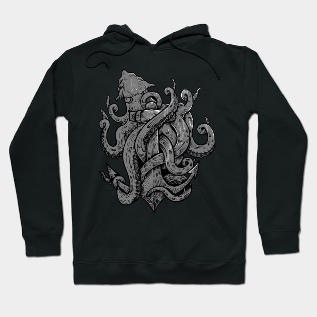 Kraken Octopus Hoodie by polkamdesign